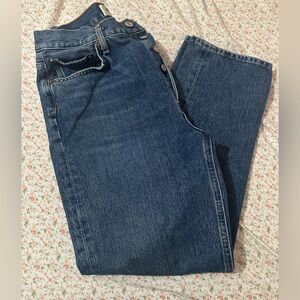AGOLDE Riley High Rise Straight Crop Jean Organic Cotton Denim 27 x 25 Blue